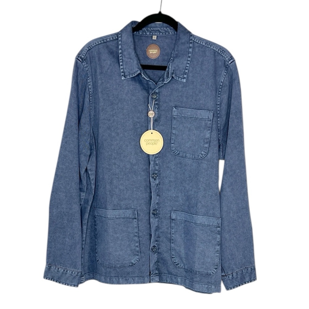 Common People 100% Cotton Hop Garment Dyed Overshirt size Large
